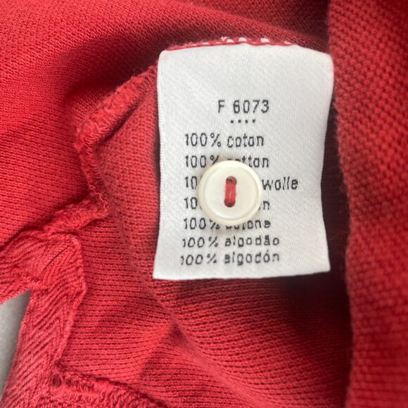 Lacoste Polo Shirt Men 2XL 7 Red Vintage Washed Pique Cotton Crocodile Logo Prep - Picture 7 of 7